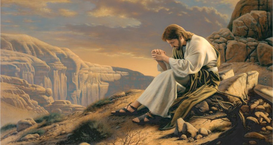 Jesus Praying in Desert_wp